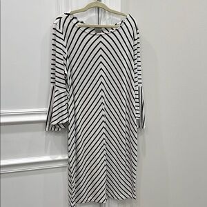 Chico’s Black and White Striped Women's Dress Size 2P